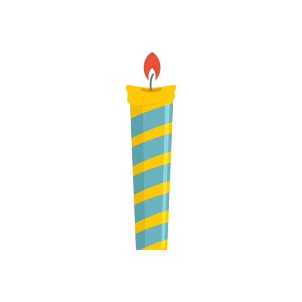 Cake birthday candle icon flat isolated vector — ストックベクタ