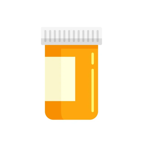 Pill jar icon flat isolated vector — Archivo Imágenes Vectoriales