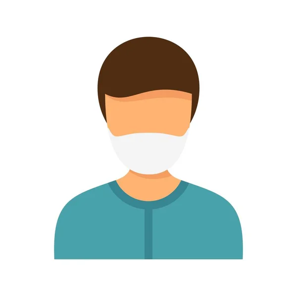 Man mask protect icon flat isolated vector — стоковый вектор