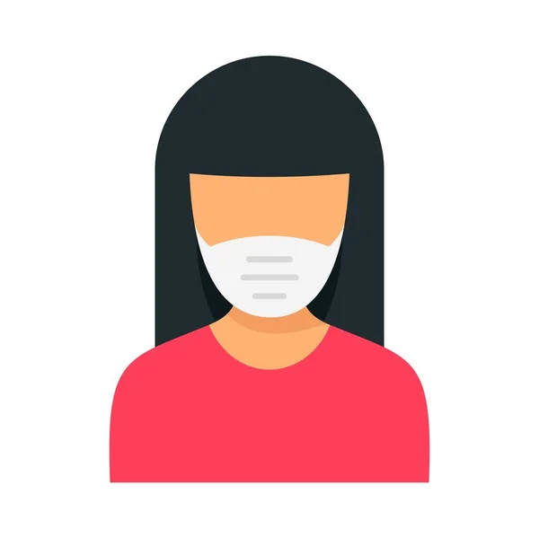 Woman protect mask icon flat isolated vector — стоковый вектор