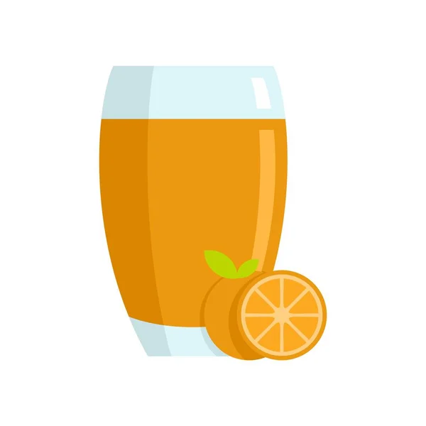 Orange juice icon flat isolated vector — Vettoriale Stock