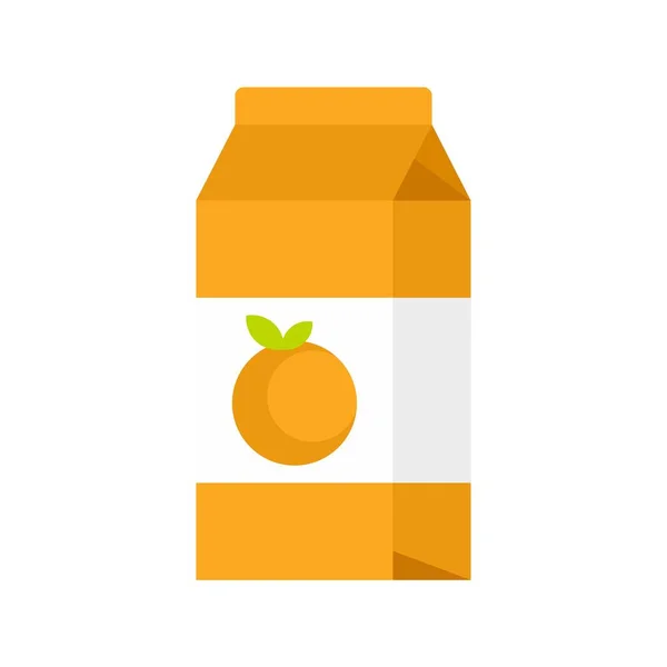 Orange juice pack icon flat isolated vector — Stock vektor