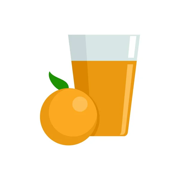 Fruit orange juice icon flat isolated vector — Vettoriale Stock