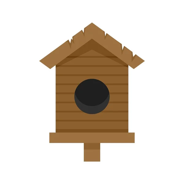 Old bird house icon flat isolated vector —  Vetores de Stock