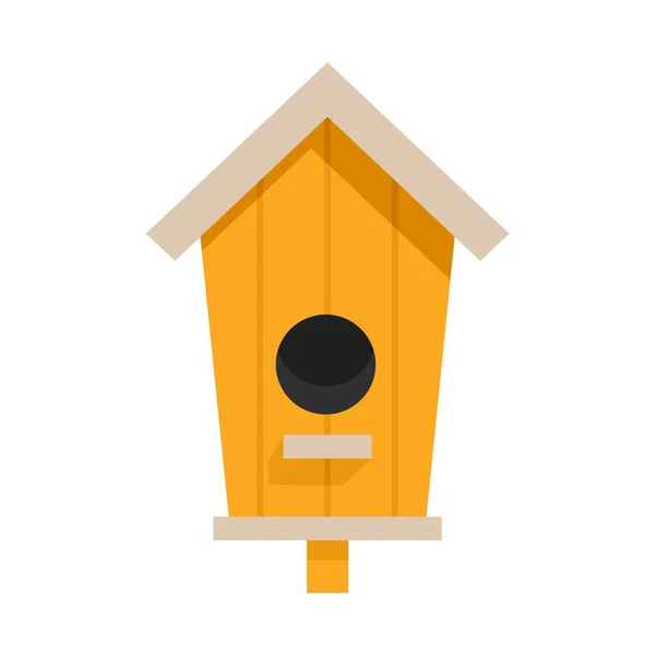 Cute bird house icon flat isolated vector — стоковый вектор