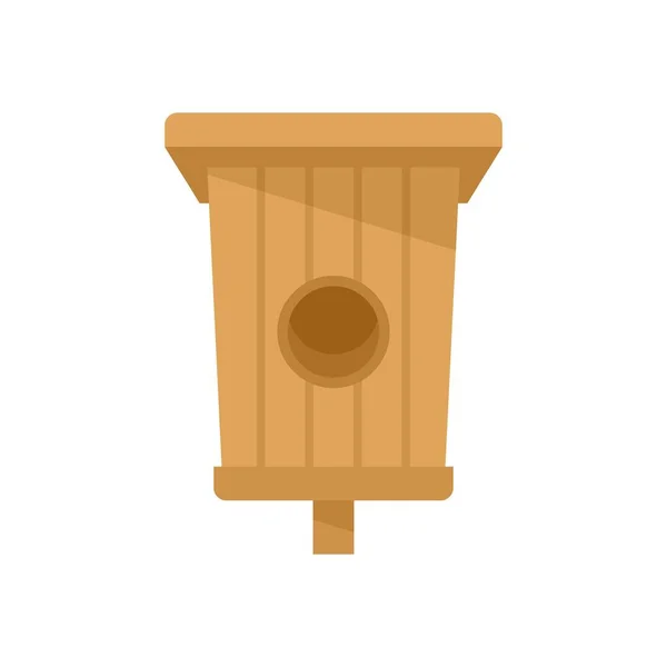 Box bird house icon flat isolated vector — Vector de stock