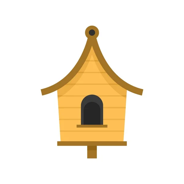 Trä fågel hus ikon platt isolerad vektor — Stock vektor