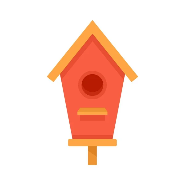 Roof bird house icon flat isolated vector — Vetor de Stock