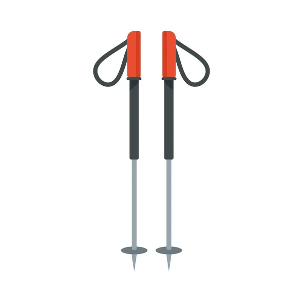 Hiking sticks icon flat isolated vector — Vector de stock