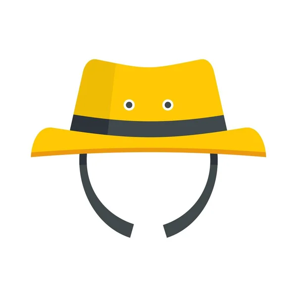 Hiking man hat icon flat isolated vector —  Vetores de Stock