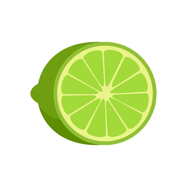 Cutted fresh lime icon flat isolated vector — Stock Vector