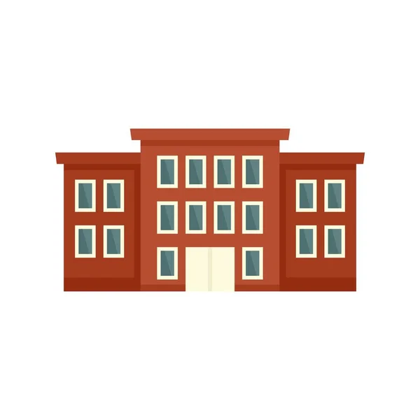 Edificio de la escuela icono plano aislado vector — Vector de stock