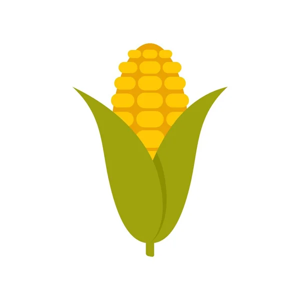 Ikona kukurydzy ekologicznej płaski izolowany wektor — Wektor stockowy