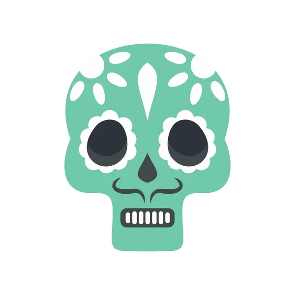 Icono de cráneo mexicano vector plano aislado — Vector de stock