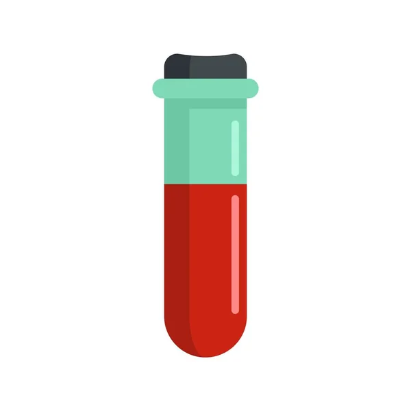 Test de laboratoire icône de sang plat vecteur isolé — Image vectorielle