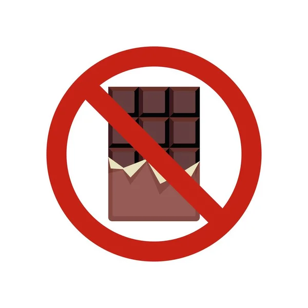 Geen chocolade bar pictogram platte geïsoleerde vector — Stockvector