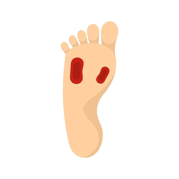 Blut-Fuß-Schmerzen-Symbol flacher isolierter Vektor — Stockvektor