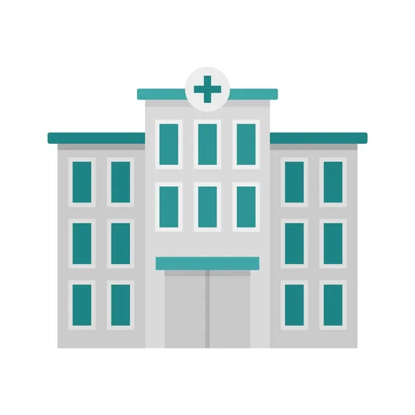 Νοσοκομείο εικονίδιο κτιρίου επίπεδη απομονωμένη διάνυσμα — Διανυσματικό Αρχείο