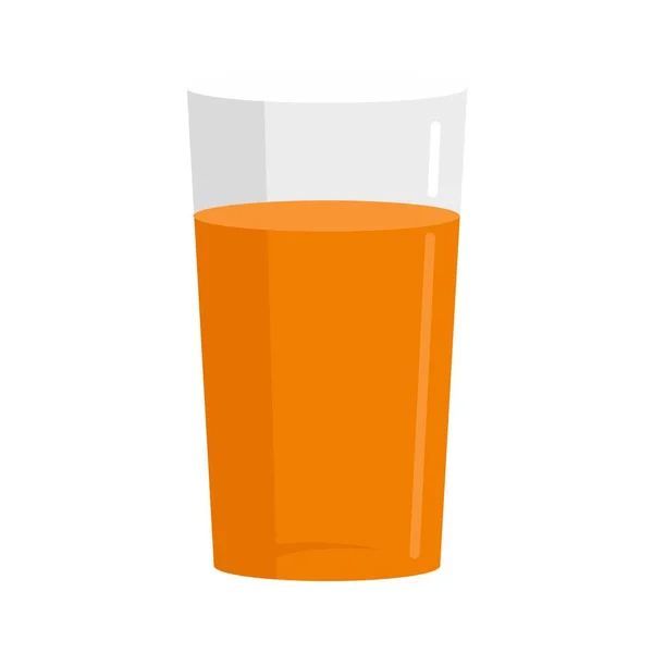 Zumo de zanahoria fresca icono plano aislado vector — Vector de stock