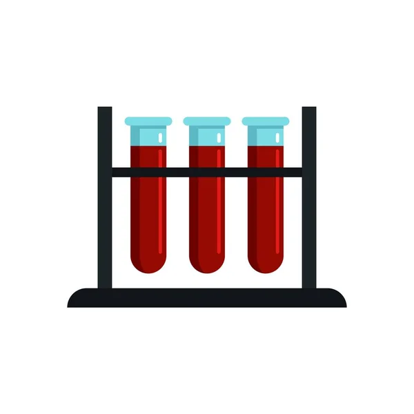 Tubo de teste de sangue stand ícone vetor isolado plana — Vetor de Stock