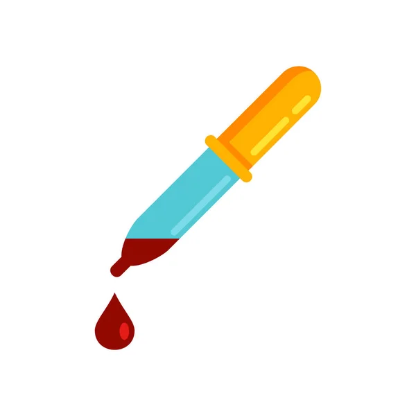 Ikona pipety krwi płaski izolowany wektor — Wektor stockowy