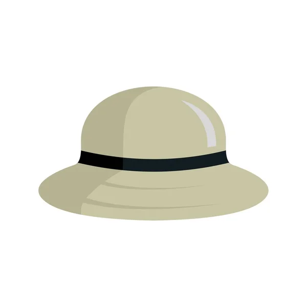 Ηλιακή προστασία man καπέλο εικονίδιο επίπεδη απομονωμένη διάνυσμα — Διανυσματικό Αρχείο