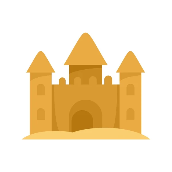 Château en icône de sable plat vecteur isolé — Image vectorielle