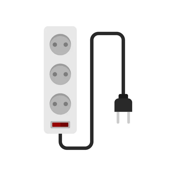 Electric extension cords icon flat isolated vector — Stock Vector