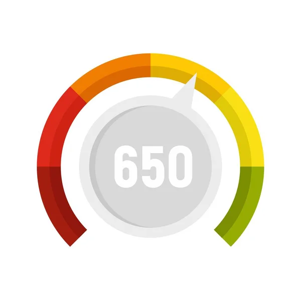 Measure credit score icon flat isolated vector — Stock Vector