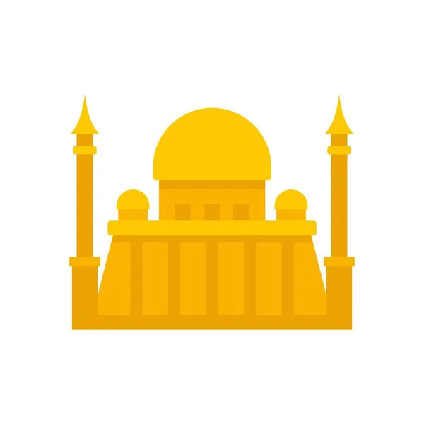 Nigeria icono del templo de oro plana aislado vector — Vector de stock