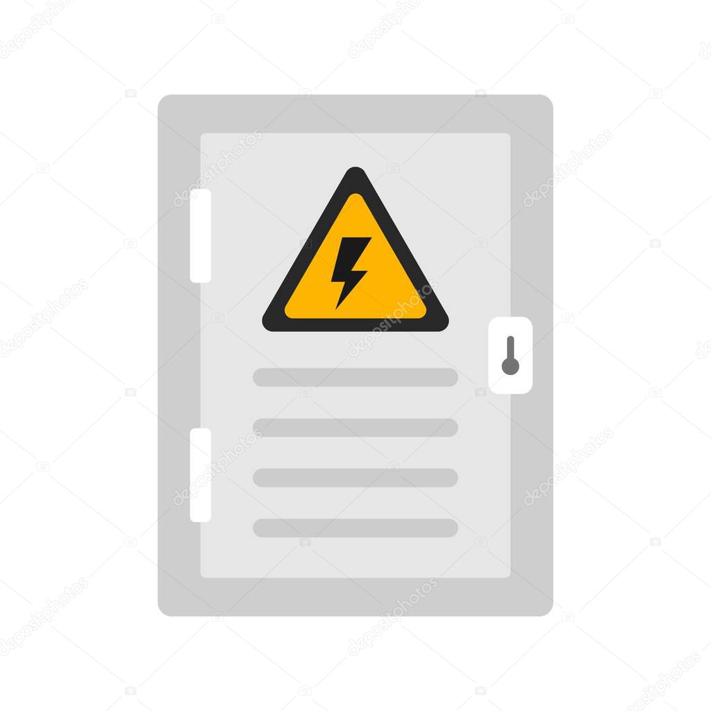 Electric panel box icon flat isolated vector