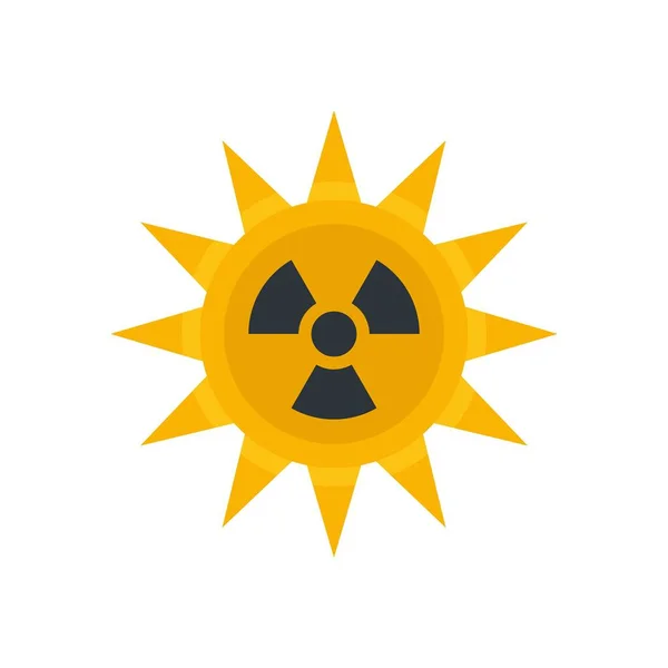 Ήλιος ακτινοβολία εικονίδιο επίπεδη απομονωμένη διάνυσμα — Διανυσματικό Αρχείο