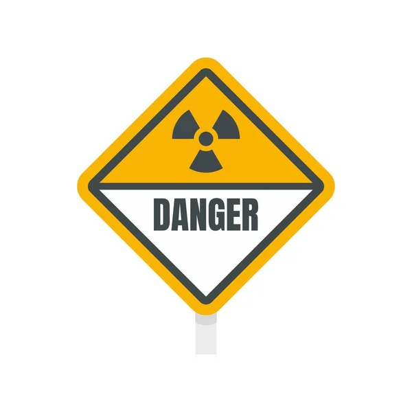 Gefahr Strahlungszone Zeichen Symbol flach isolierten Vektor — Stockvektor