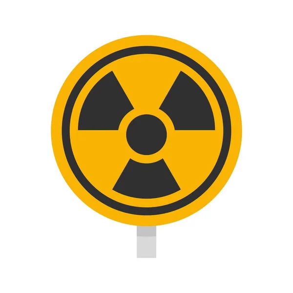 Ícone de sinal de radiação de perigo vetor isolado plano — Vetor de Stock