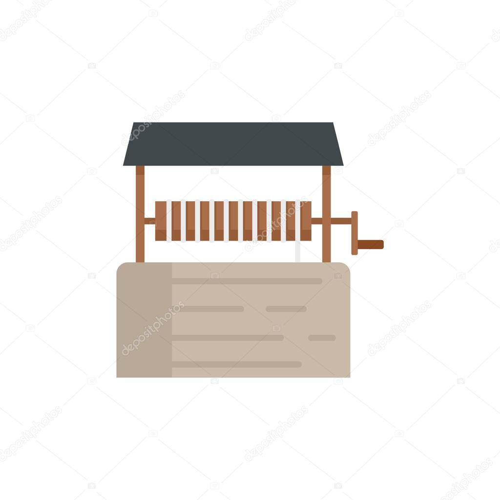 Water well icon flat isolated vector