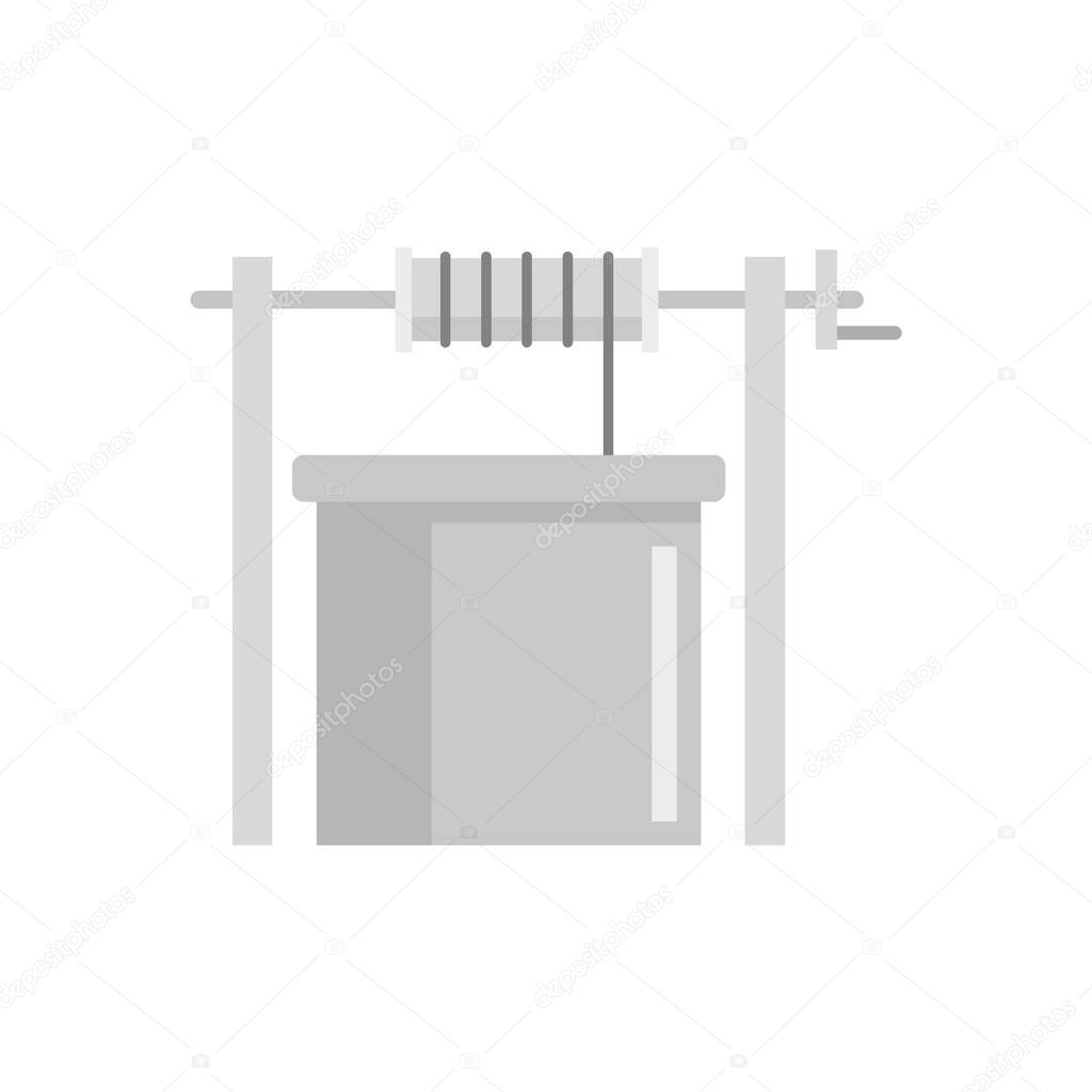 Concrete water well icon flat isolated vector