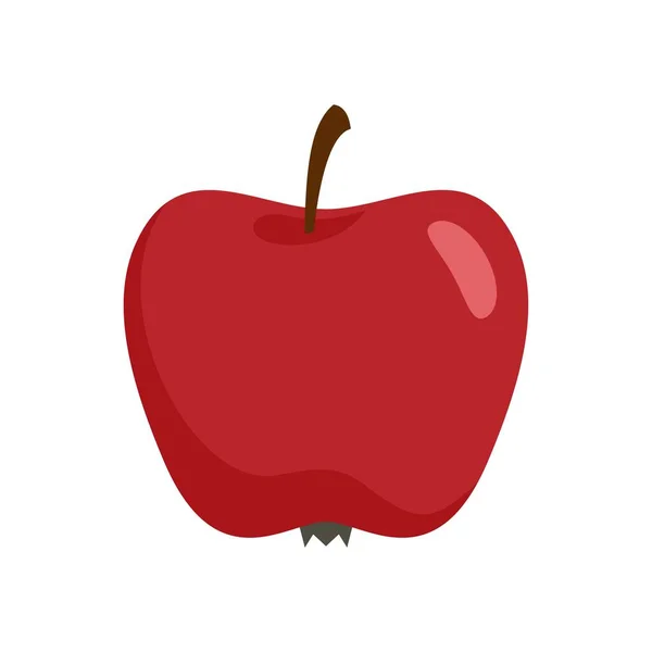 Icono rojo manzana orgánica plana vector aislado — Vector de stock