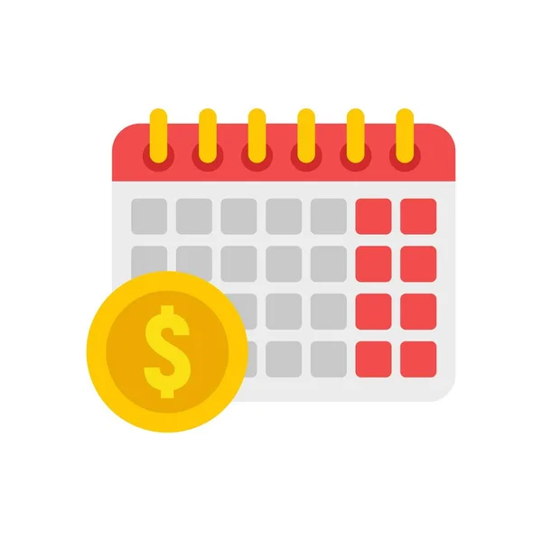 Pengar remarketing kalender ikon platt isolerad vektor — Stock vektor