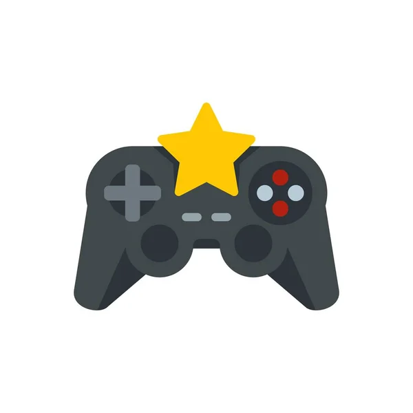 Estrella de vídeo juego joystick icono plana vector aislado — Archivo Imágenes Vectoriales