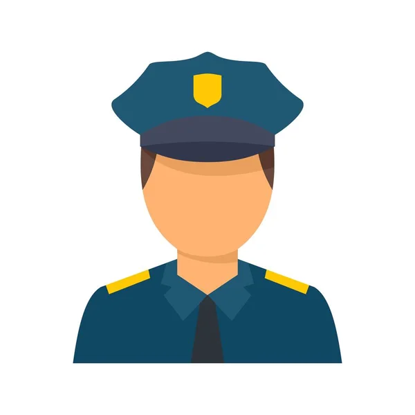 Policía avatar icono plano aislado vector — Vector de stock