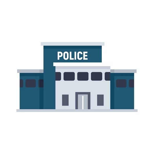 Estación de policía icono del edificio plano aislado vector — Vector de stock