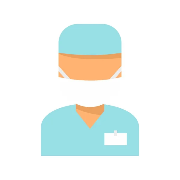 Anesthesie arts pictogram platte geïsoleerde vector — Stockvector