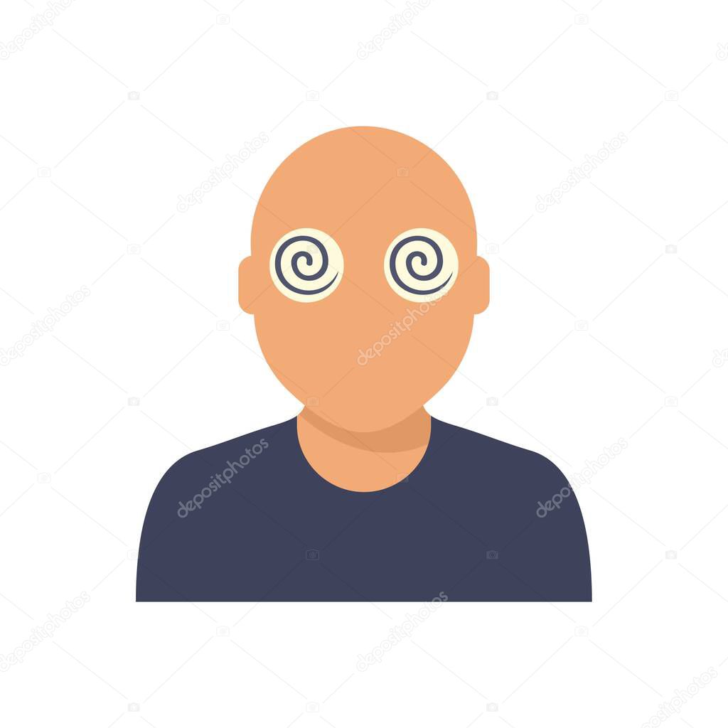 Hypnosis pacient eyes icon flat isolated vector
