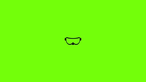Óculos de esqui ícone animação — Vídeo de Stock