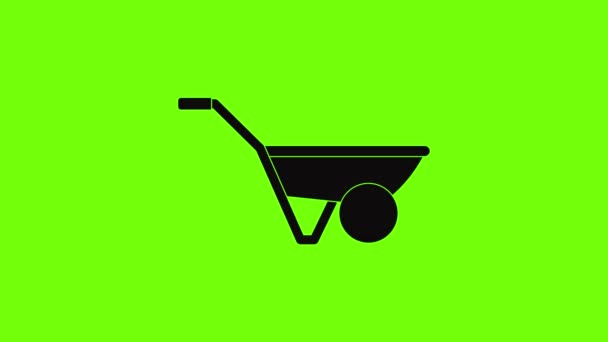 Hand truck een wiel pictogram animatie — Stockvideo