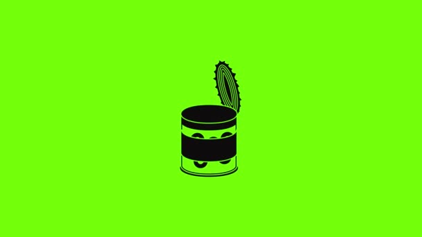 Pineapple tin can icon animation — Stock Video