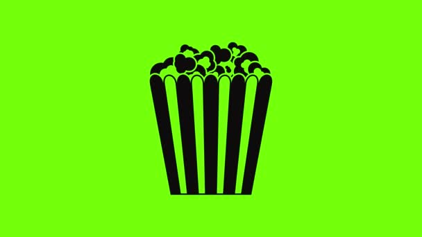 Cinéma pop-corn boîte icône animation — Video