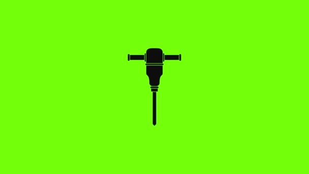 Hand drill machine icon animation — Stock Video