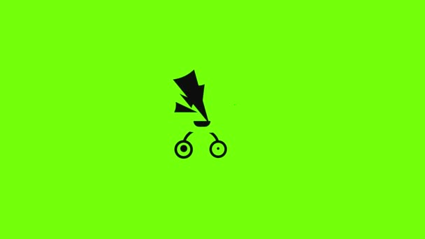 Baby carriage icon animation — Stock Video