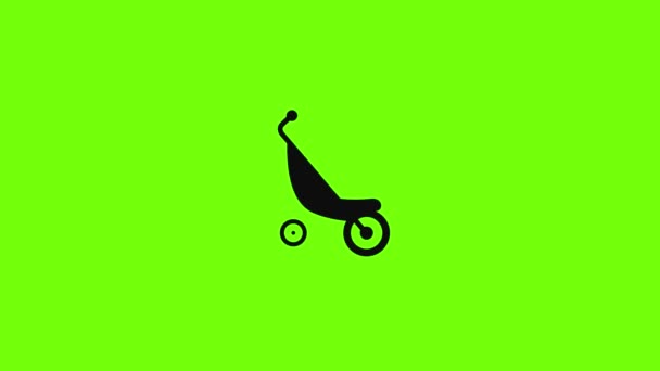 Animation für kleine Kinderwagen — Stockvideo